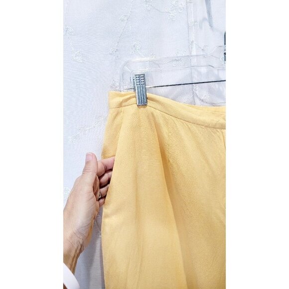 Norton McNaughton Linen & Rayon Yellow Pockets Flat Front Pants Women's Size 14 - Picture 3 of 6